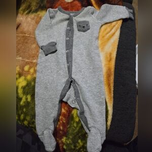6 Month Carter's Gray Button-Up Bear Sleeper